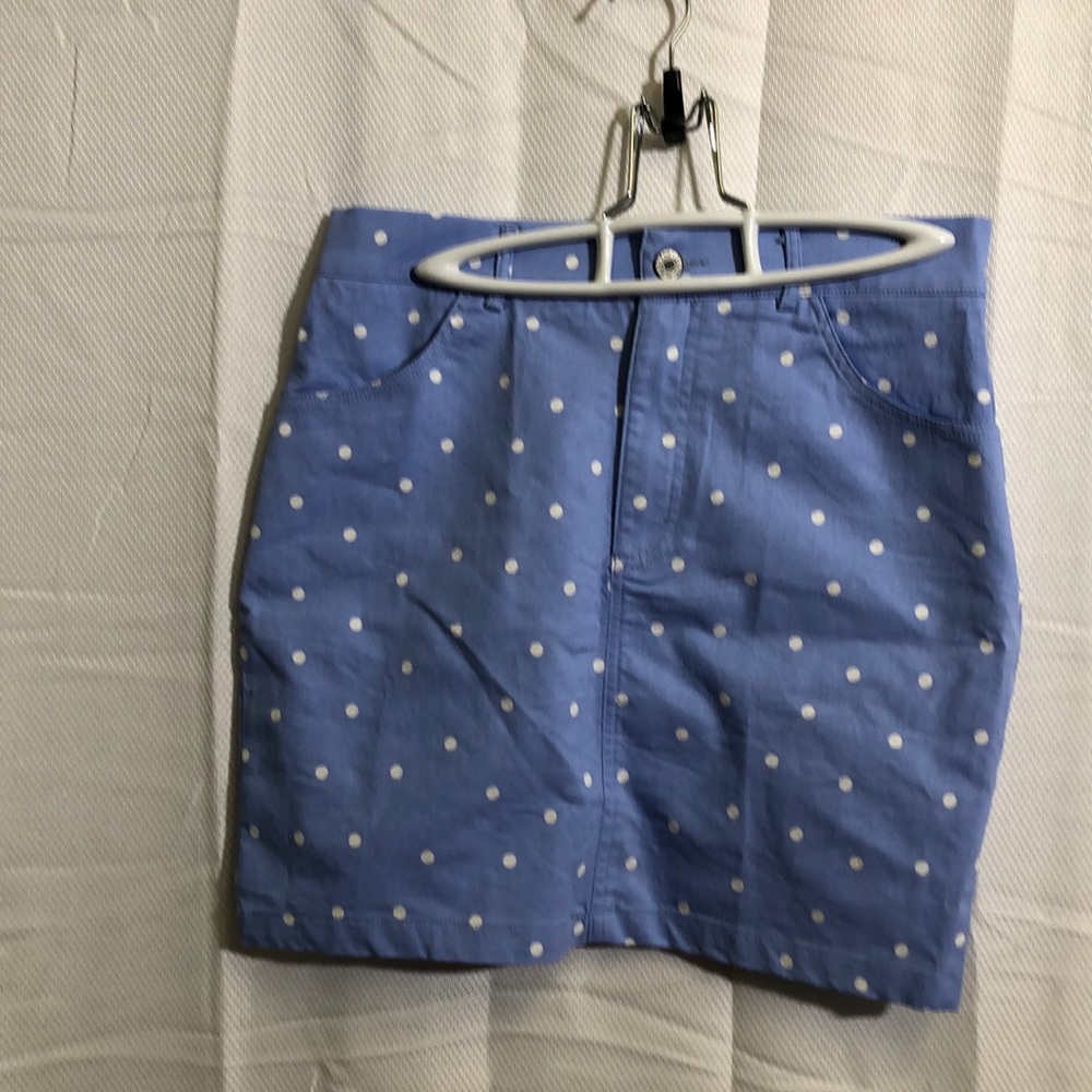 Skirt by Shein - Blue with cute white polka dots